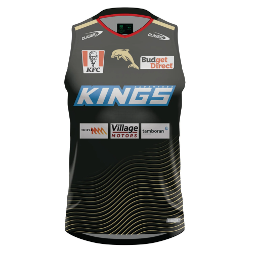 Dolphins 2024 Mens Players Training Singlet - Charcoal Grey