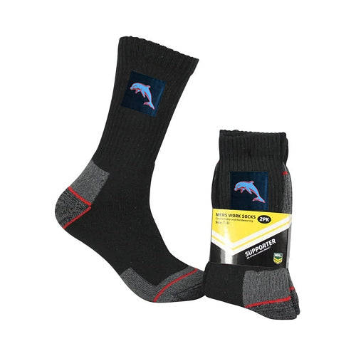 Dolphins Work Socks (2pk)