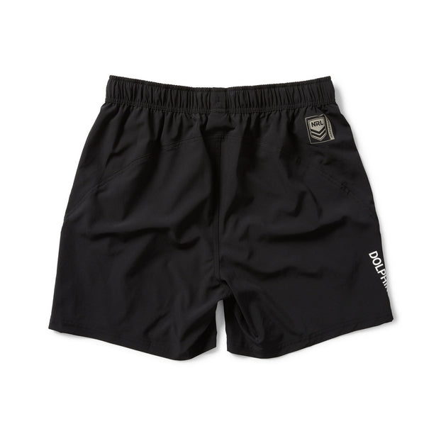 Black shorts with NRL logo