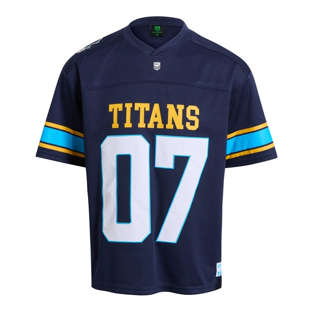 Navy NRL gridiron jersey with 'Titans' and number '07'
