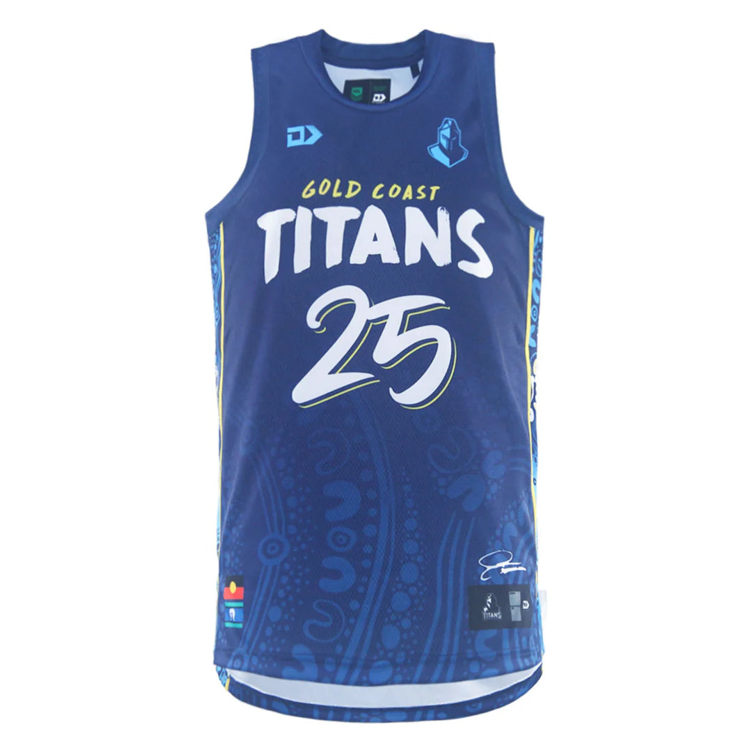 Gold Coast Titans 2025 Mens Basketball Singlet - Indigenous