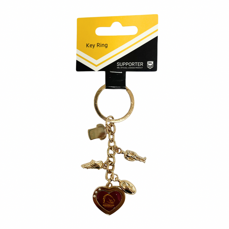 Brisbane Broncos Charm Keyring