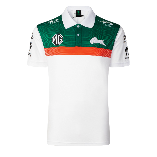 South Sydney Rabbitohs 2025 Mens Players Media Polo - White