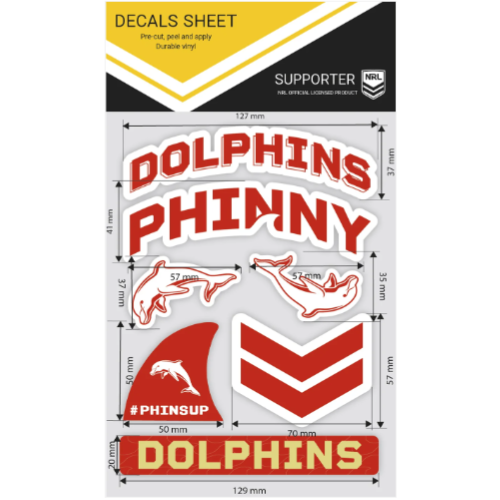 Dolphins Sticker Sheet - Wordmark