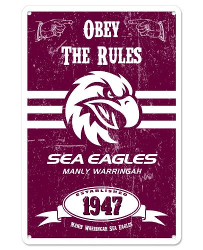 Manly Sea Eagles Retro Tin Sign