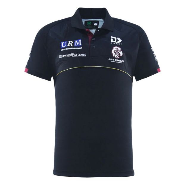 Manly Sea Eagles 2025 Mens Players Media Polo - Black