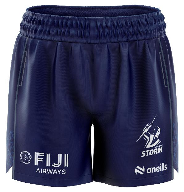 Melbourne Storm 2025 Kids Players Training Shorts Front