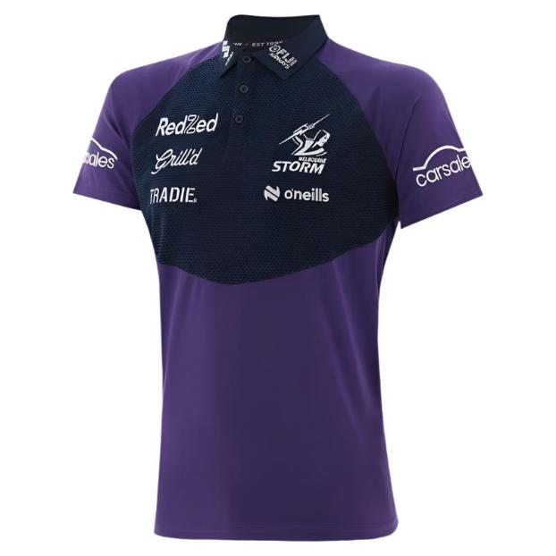 Melbourne Storm 2025 Mens Players Media Polo