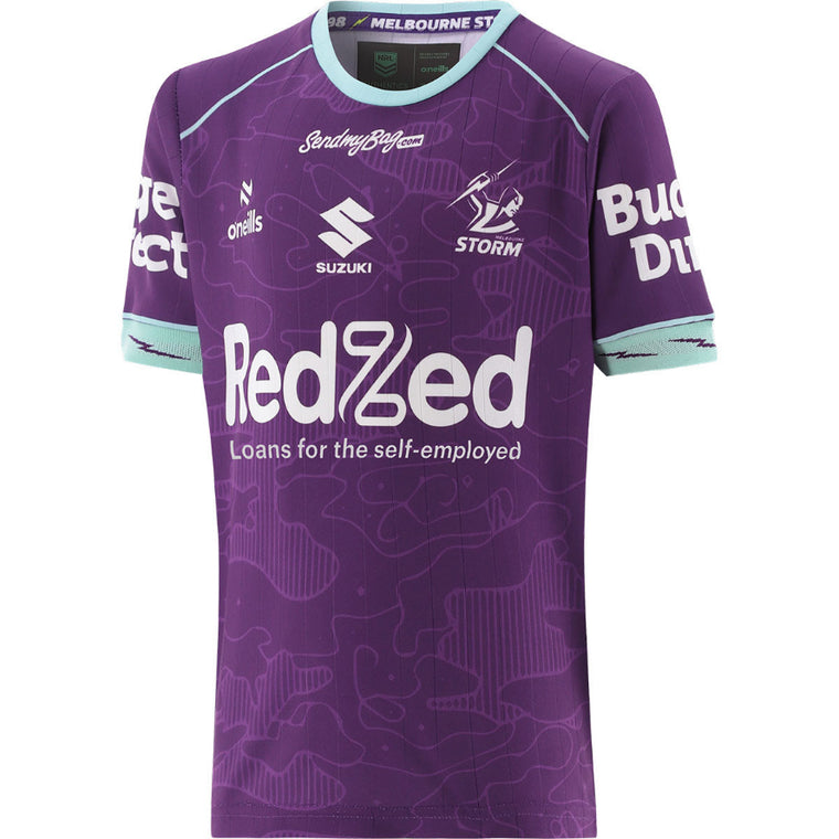 Melbourne Storm 2026 Kids Players Training Shirt - Purple