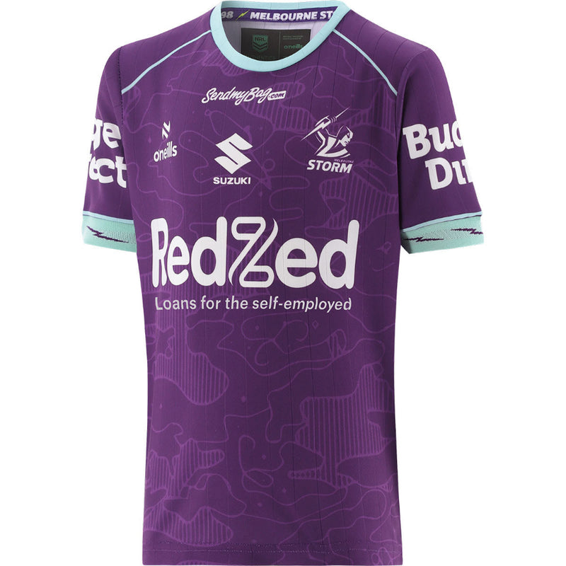 Melbourne Storm 2026 Kids Players Training Shirt - Purple