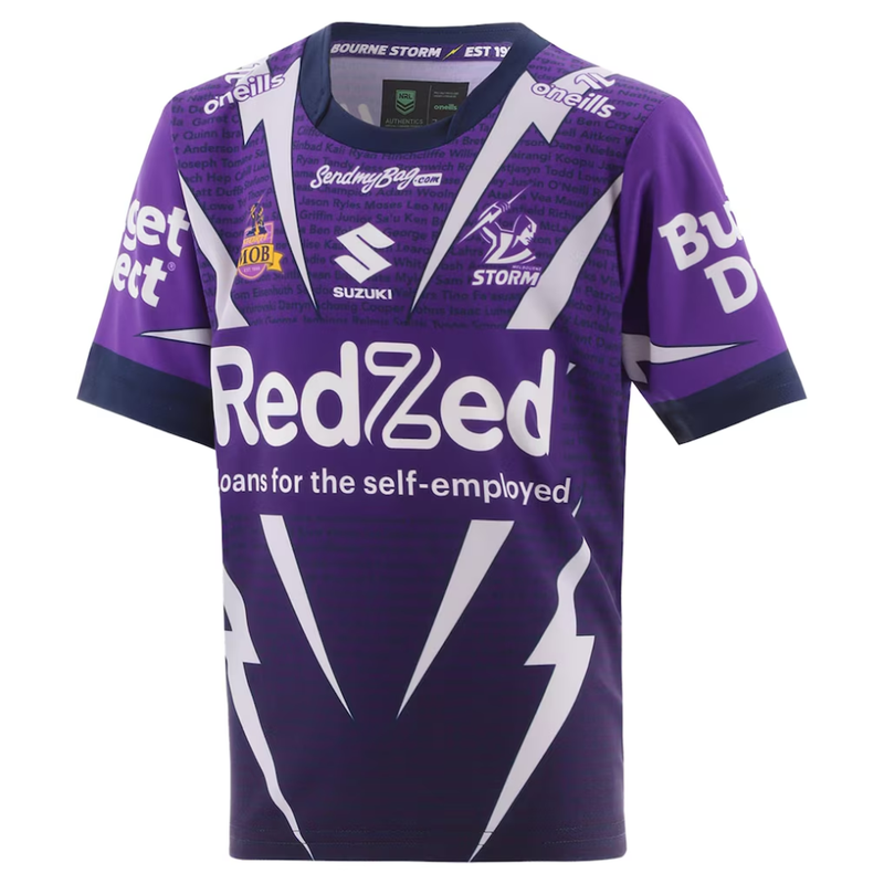 Melbourne Storm 2026 Kids Players Warm Up Shirt