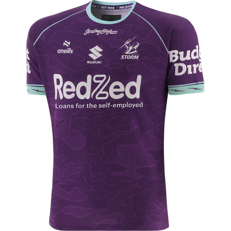 Melbourne Storm 2026 Mens Players Training Shirt - Purple