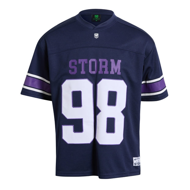 Navy NRL gridiron jersey with 'Storm' and number '98'