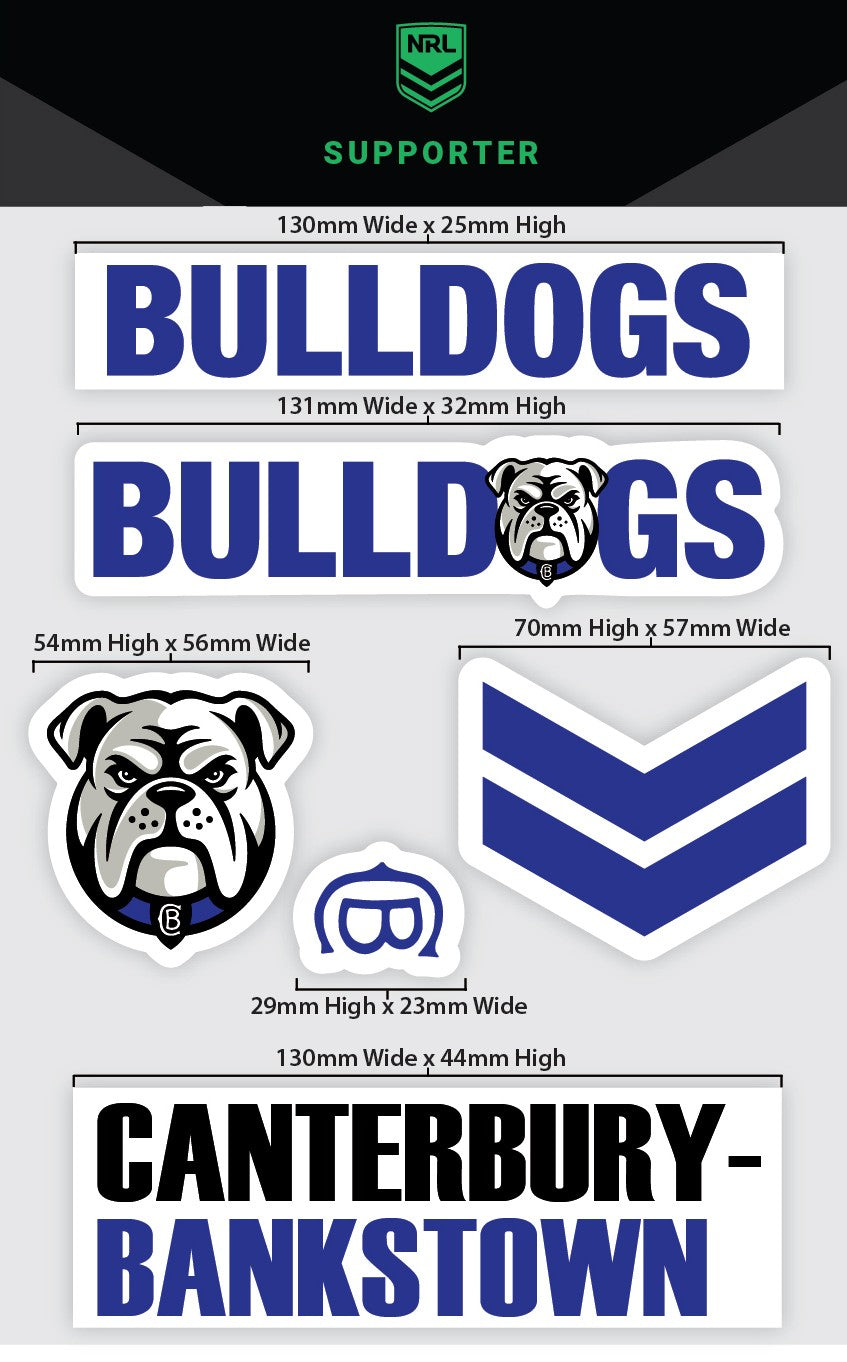 Canterbury Bulldogs Sticker Sheet - Wordmark