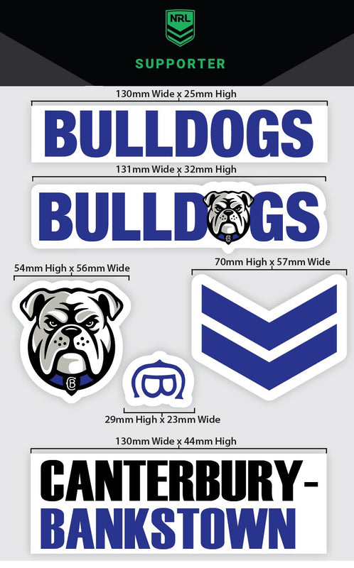 Canterbury Bulldogs Sticker Sheet - Wordmark