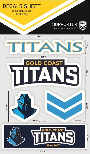 Gold Coast Titans Sticker Sheet - Wordmark