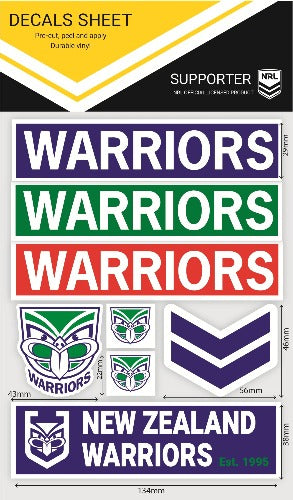 NZ Warriors Sticker Sheet - Wordmark