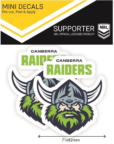 Canberra Raiders Car Stickers Mini (2pk)