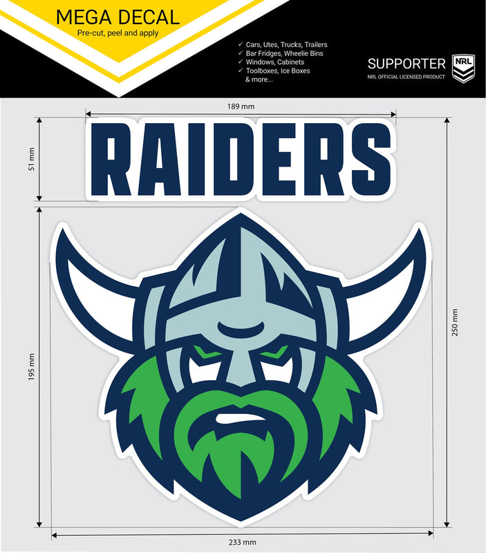 Canberra Raiders Car Logo Sticker - Mega