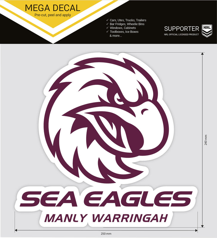 Manly Sea Eagles Car Logo Sticker - Mega