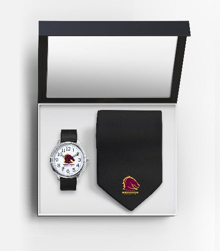 Brisbane Broncos Watch & Tie Gift Set