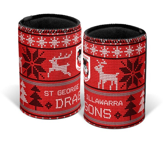 St George Illawarra Dragons Stubby Cooler - Christmas