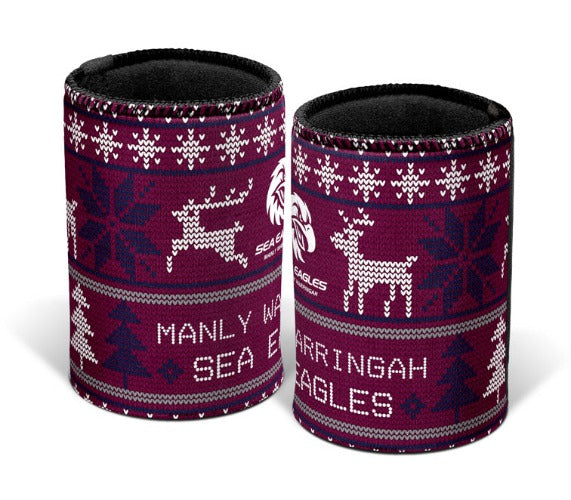 Manly Sea Eagles Stubby Cooler - Christmas