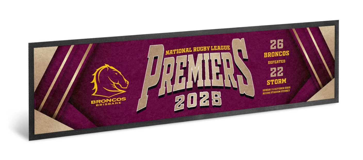 *PRE ORDER 20/10* Brisbane Broncos 2025 Premiers Bar Runner - Logo