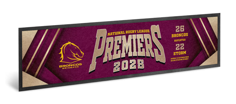 *PRE ORDER 20/10* Brisbane Broncos 2025 Premiers Bar Runner - Logo
