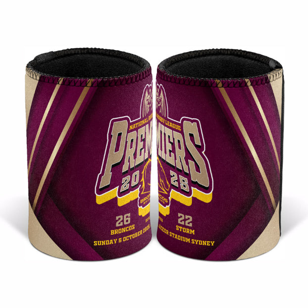 *PRE ORDER 20/10* Brisbane Broncos 2025 Premiers Stubby Cooler - Logo