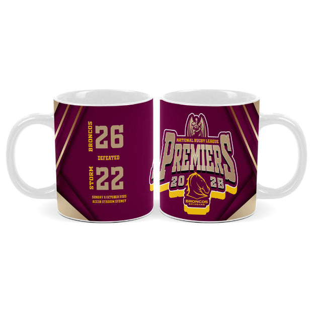 *PRE ORDER 20/10* Brisbane Broncos 2025 Premiers Coffee Mug - Logo