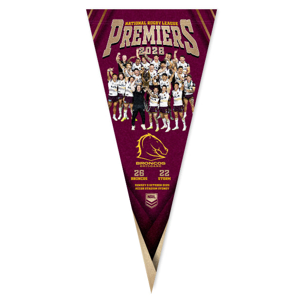 *PRE ORDER 19/12* Brisbane Broncos 2025 Premiers Pennant