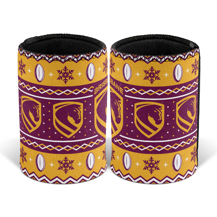 Brisbane Broncos Stubby Cooler - Christmas