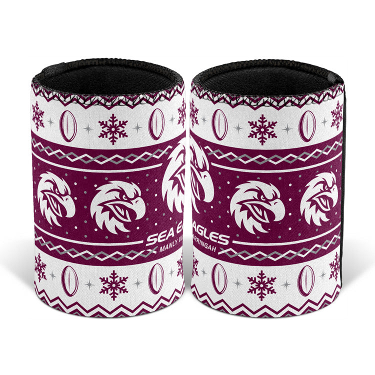 Manly Sea Eagles Stubby Cooler - Christmas