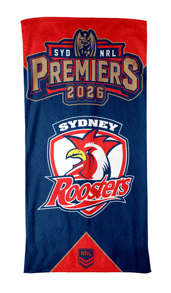 *PRE ORDER 18/12* Sydney Roosters 2026 Premiers Beach Towel