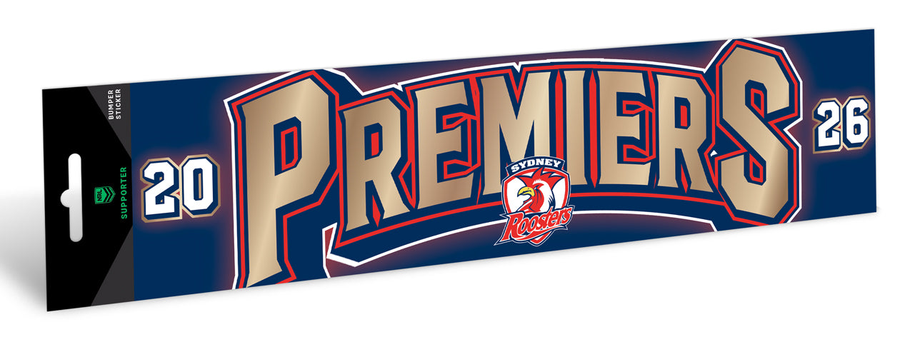 *PRE ORDER 16/10* Sydney Roosters 2026 Premiers Car Bumper Sticker - Logo