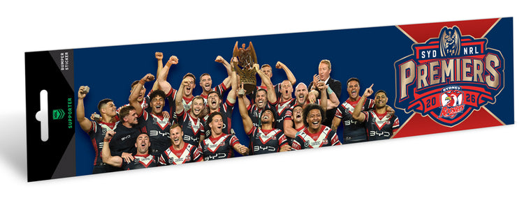 *PRE ORDER 18/12* Sydney Roosters 2026 Premiers Car Bumper Sticker - Team Photo