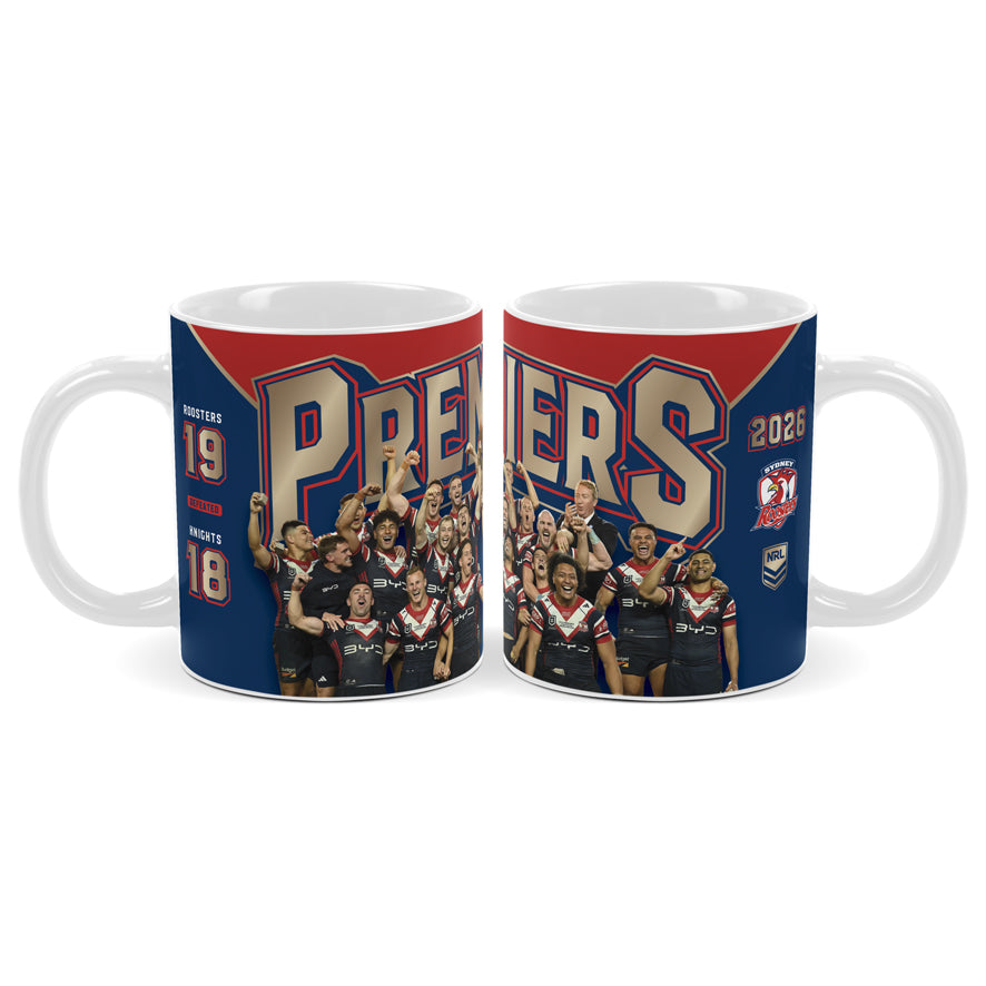 *PRE ORDER 18/12* Sydney Roosters 2026 Premiers Coffee Mug - Team Photo