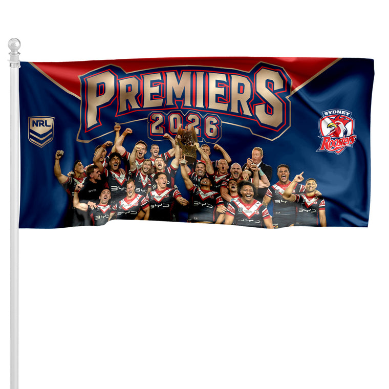 *PRE ORDER 18/12* Sydney Roosters 2026 Premiers Pole Flag