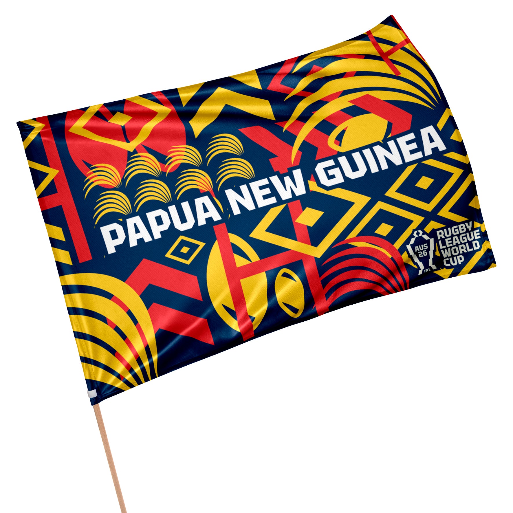Papua New Guinea 2026 Rugby League World Cup Flag - Standard