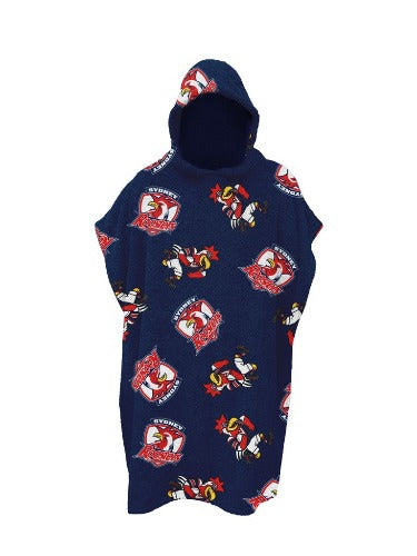 Sydney Roosters Beach Towel - Kids Hooded