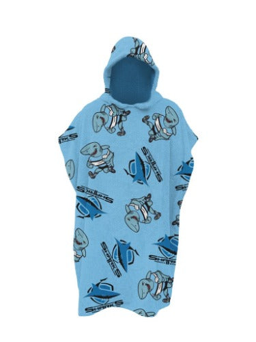 Cronulla Sharks Beach Towel - Kids Hooded