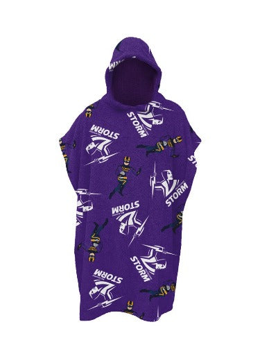 Melbourne Storm Beach Towel - Kids Hooded