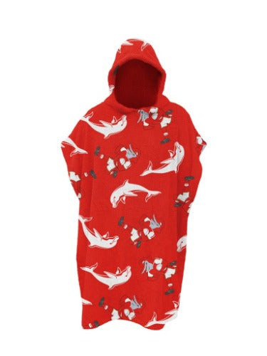 Dolphins Beach Towel - Kids Hooded