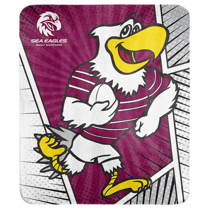 Manly Sea Eagles Coral Fleece Throw Rug