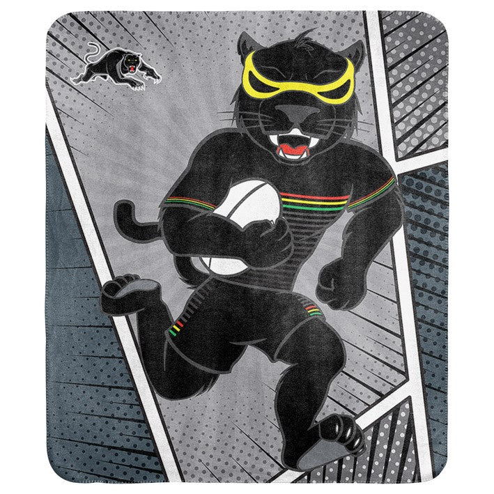 Penrith Panthers Coral Fleece Throw Rug