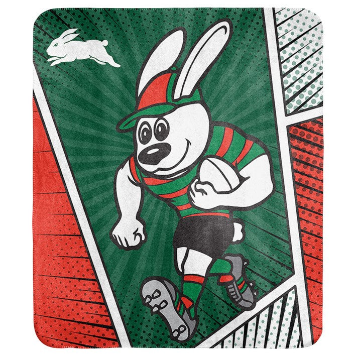 South Sydney Rabbitohs Coral Fleece Throw Rug