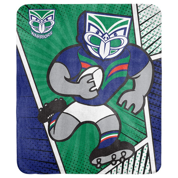 NZ Warriors Coral Fleece Throw Rug