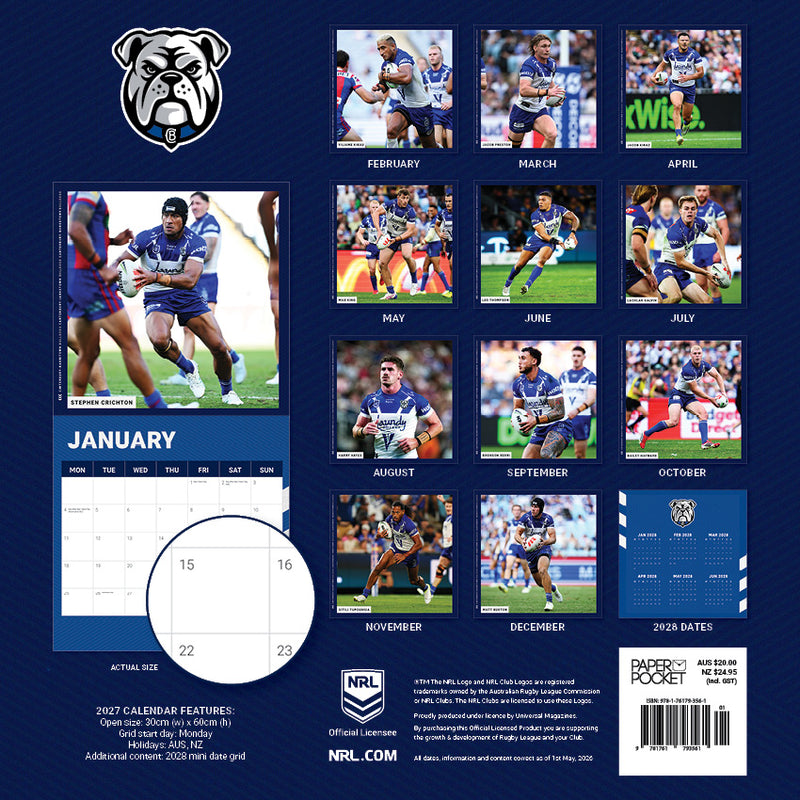 2027 Canterbury Bulldogs Calendar