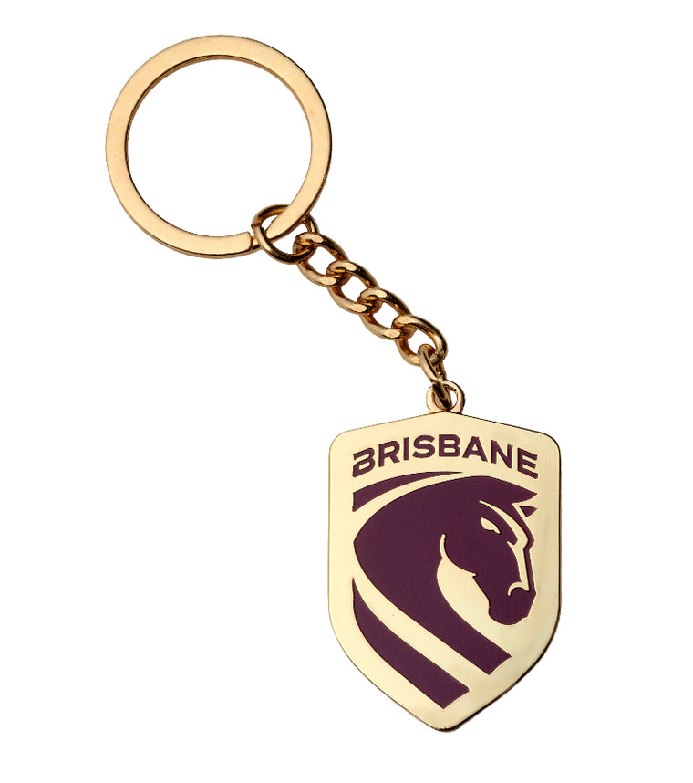Brisbane Broncos Keyring - Metal Logo